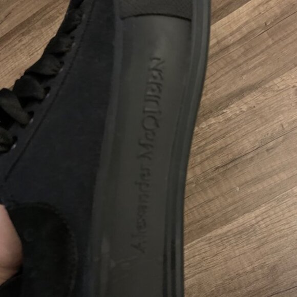 Alexander McQueen Men's Suede Canvas Plimsoll Sneakers Black - Picture 7 of 7